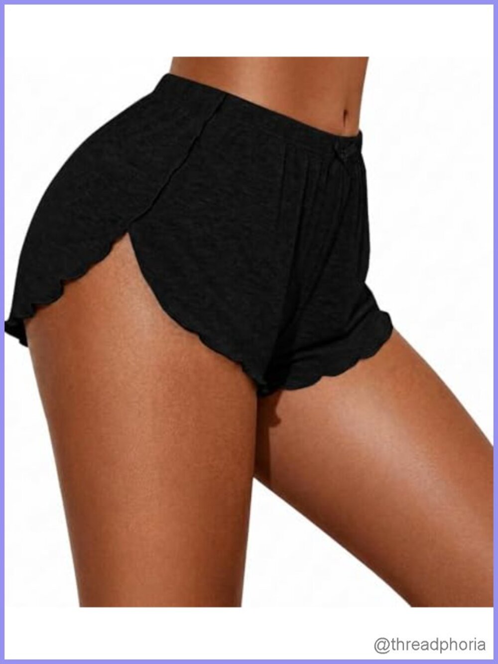 Y2K Side Slit Micro Shorts Lounge Sleepwear Stretch Pajama Bottoms